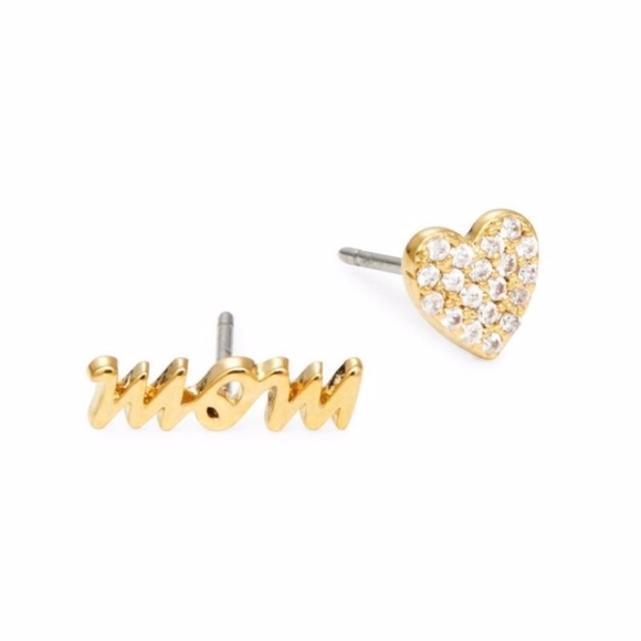 kate spade Jewelry - Kate Spade - Mom/Heart Mismatched Stud Earrings kate spade Jewelry - Kate Spade - Mom/Heart Mismatched Stud Earrings